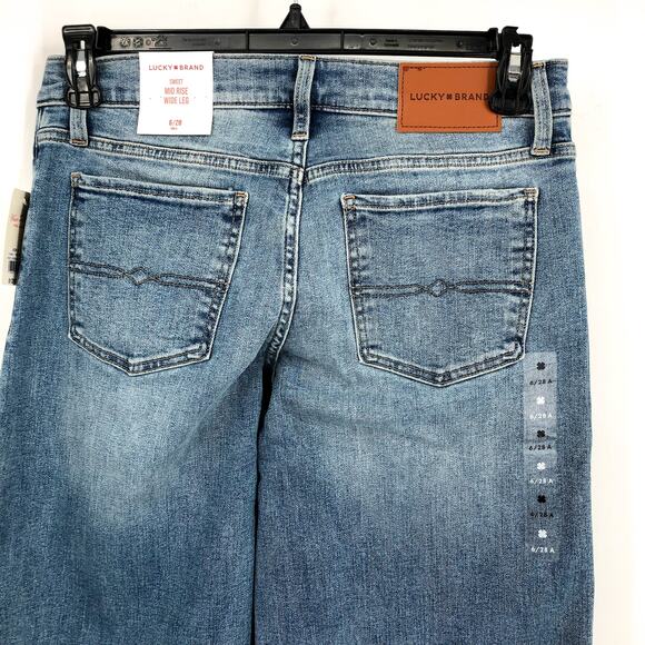 LUCKY BRAND Womens Sweet Wide Leg Jeans US 6 Size 28 Blue Free Cruising Wash NWT - Picture 7 of 13